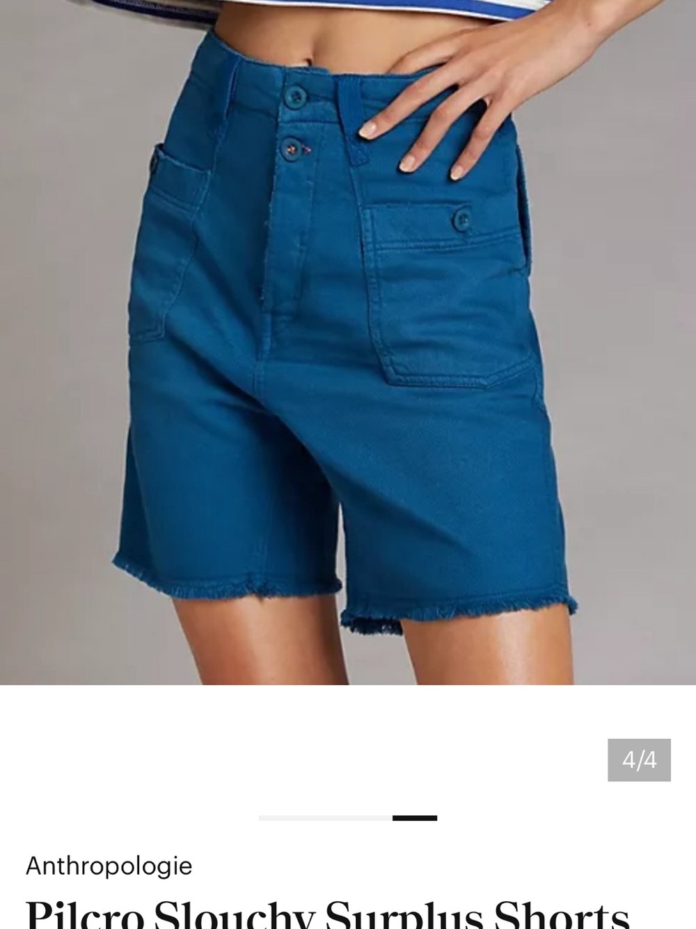 Anthropologie Pilcro High-Waist Women's Shorts in Teal; Deletta Floral Top Small
